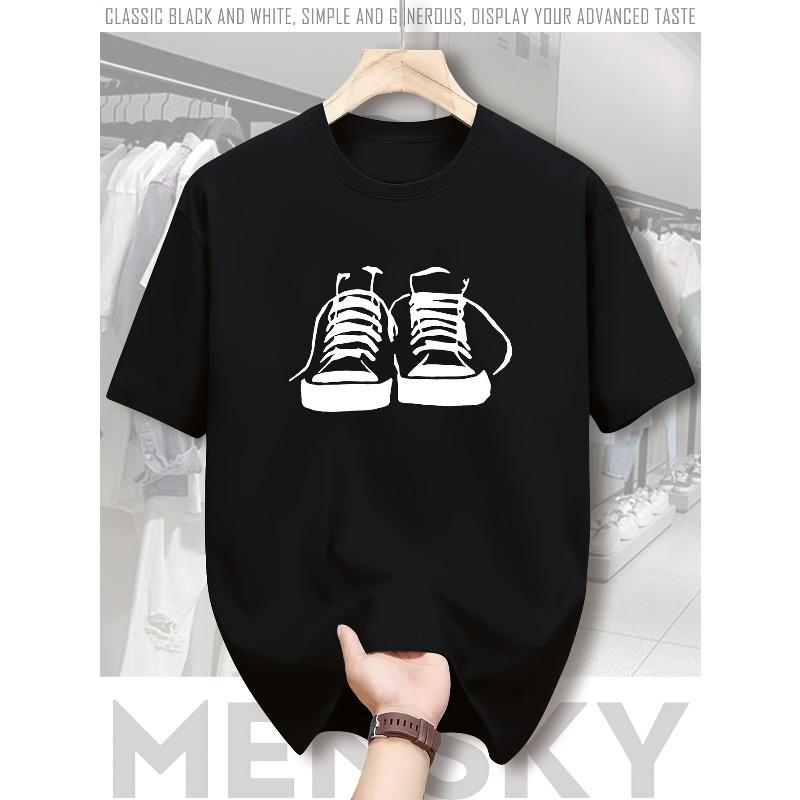

European Size Men s Heavyweight 180gsm T Shirt Black Crew Neck Street Trending Style Casual Tee Men s Clothes Comfortable Round Neck Shorts Sleeves S чёрный