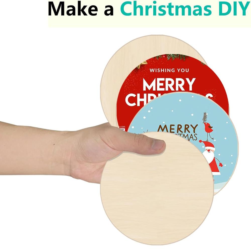 10Pcs 30cm Blank Wood Squares And round Wooden Slices for DIY Art Crafts Painting Laser Engraving Carving Coaster Projects