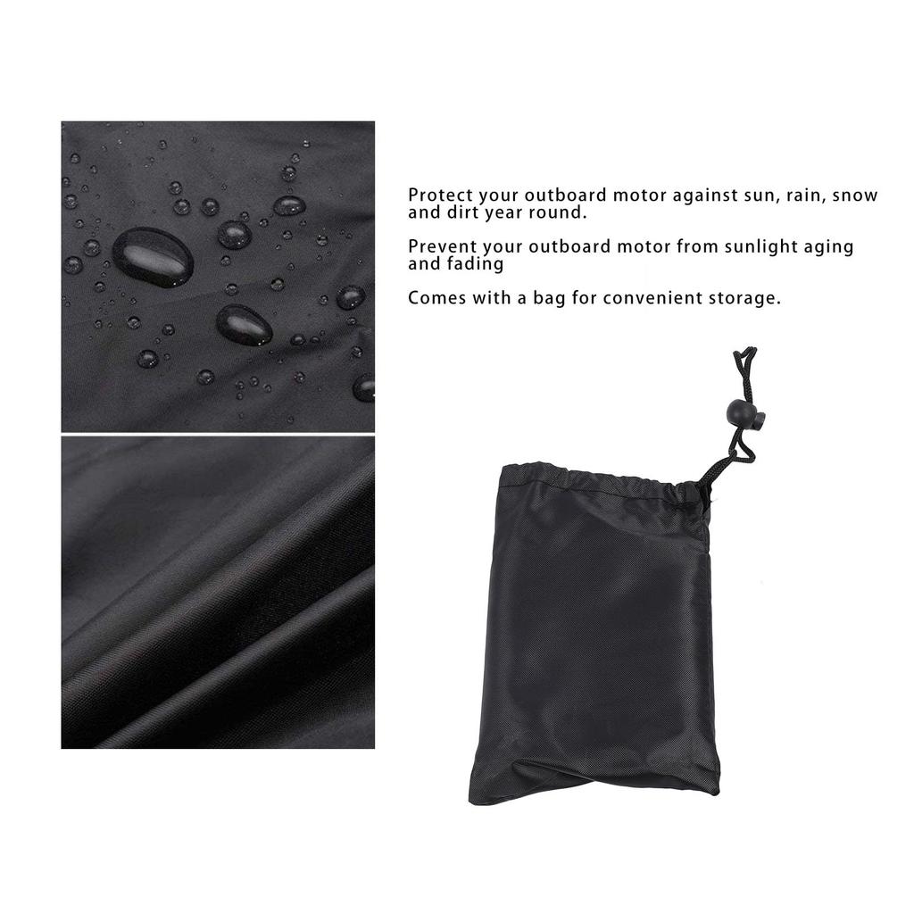 Durable Waterproof Outboard Motor Cover, Polyester Windproof Outboard Motor Cover with Storage Bag, Fade-Resistant Boat Engine Cover (6-15 HP)
