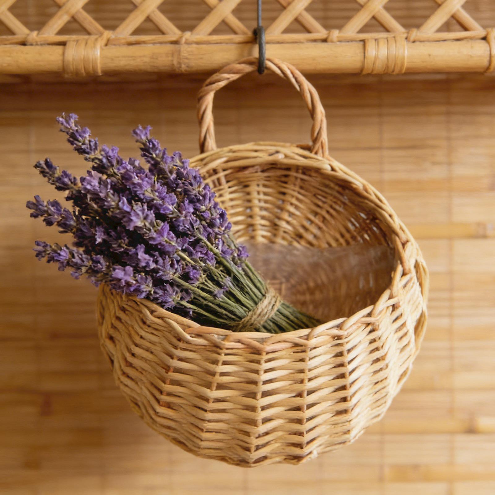 Handmade Woven Hanging Basket Storage Basket Flower Pot Hanging Wall Basket бежевый