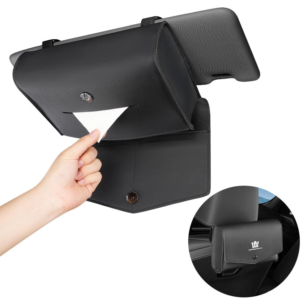 tissue cover box with CROWN Compatible with Crown and 220 Easy installation on sun PU magnetic for accommodates thick tissue Crown-specific logo. 17,