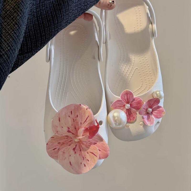 Ballettschuhe Schuhanhänger Set Damen Anhänger Packung Niedliche Blume Schuhdekorationen DIY Perlen Schuhzubehör 1Set