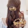 Korean Rhinestone Flower Spring Clip Pearl Half-tied Hair Clip Elegant Temperament Top Clip Exquisite Round Medium Ponytail Clip
