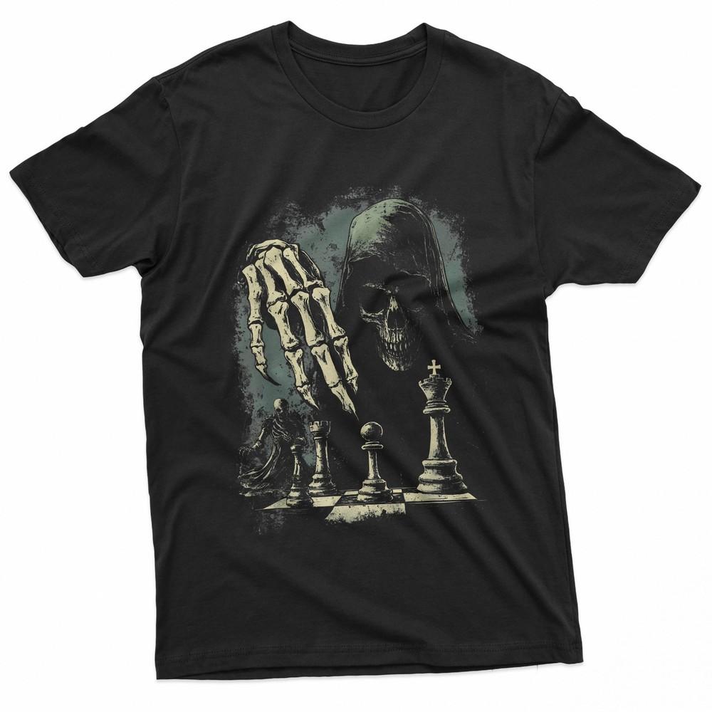 

Chess Grim Reaper Skull Checkmate Gothic Chess Lover TShirt Unisex T-Shirt XXXL