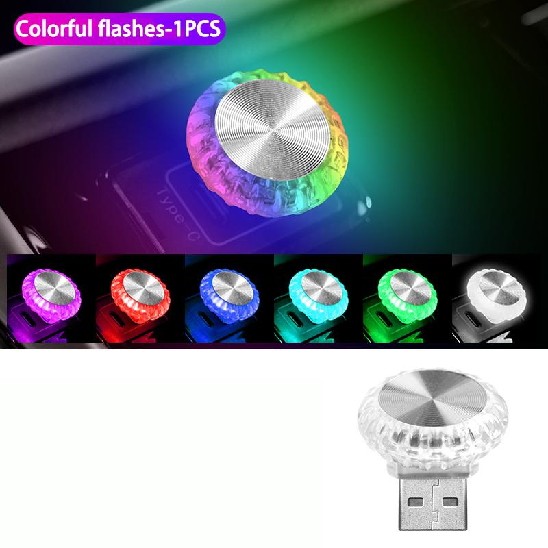 Luz LED de Ambiente USB para Carro RGB Luz Ambiente Mini Lâmpadas Noturnas Decorativas Para Luz de Ambiente Interior de Carro Luz de Computador Plug and Play
