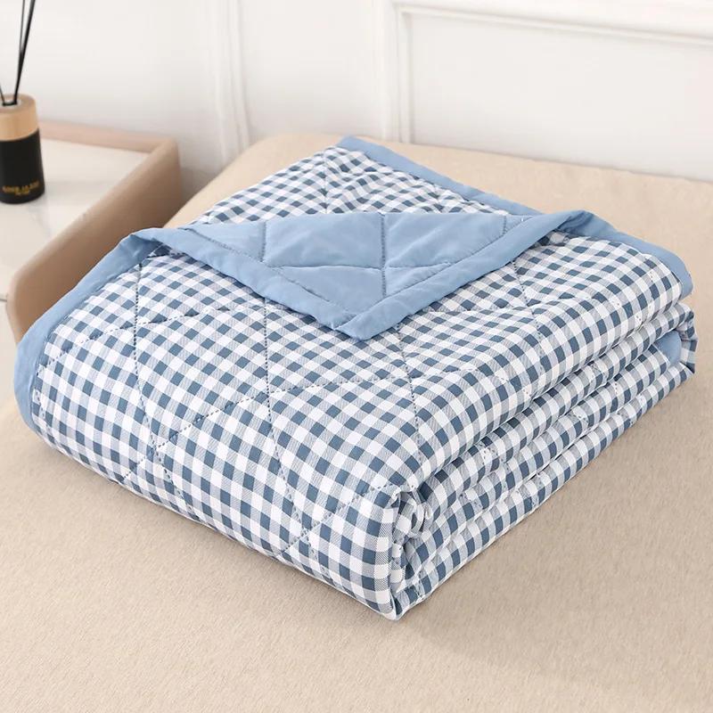 Quilt Washed Cotton Air Condition Thin Comforter Blanket Bedspread For Single Double Queen King Bed Coverlet Plaid Summer