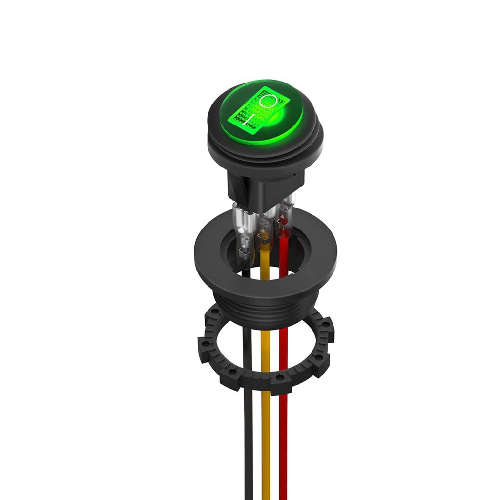 SPST 3 Pin Round Rocker Switch Toggle Switch 12V Waterproof Lighted LED On/Off Switch for Car Marine Toggle Switch Pushbutton Switches 3