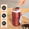 500ML Titanium Coffee Mug Smart Thermos Bottle Striped Water Cups Vacuum Flask Tumbler Portable Travel Mug With Rope Girl's Gift