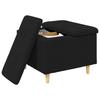 Storage Ottoman with Cushion Black 60 x 60 x 45 cm Fabric