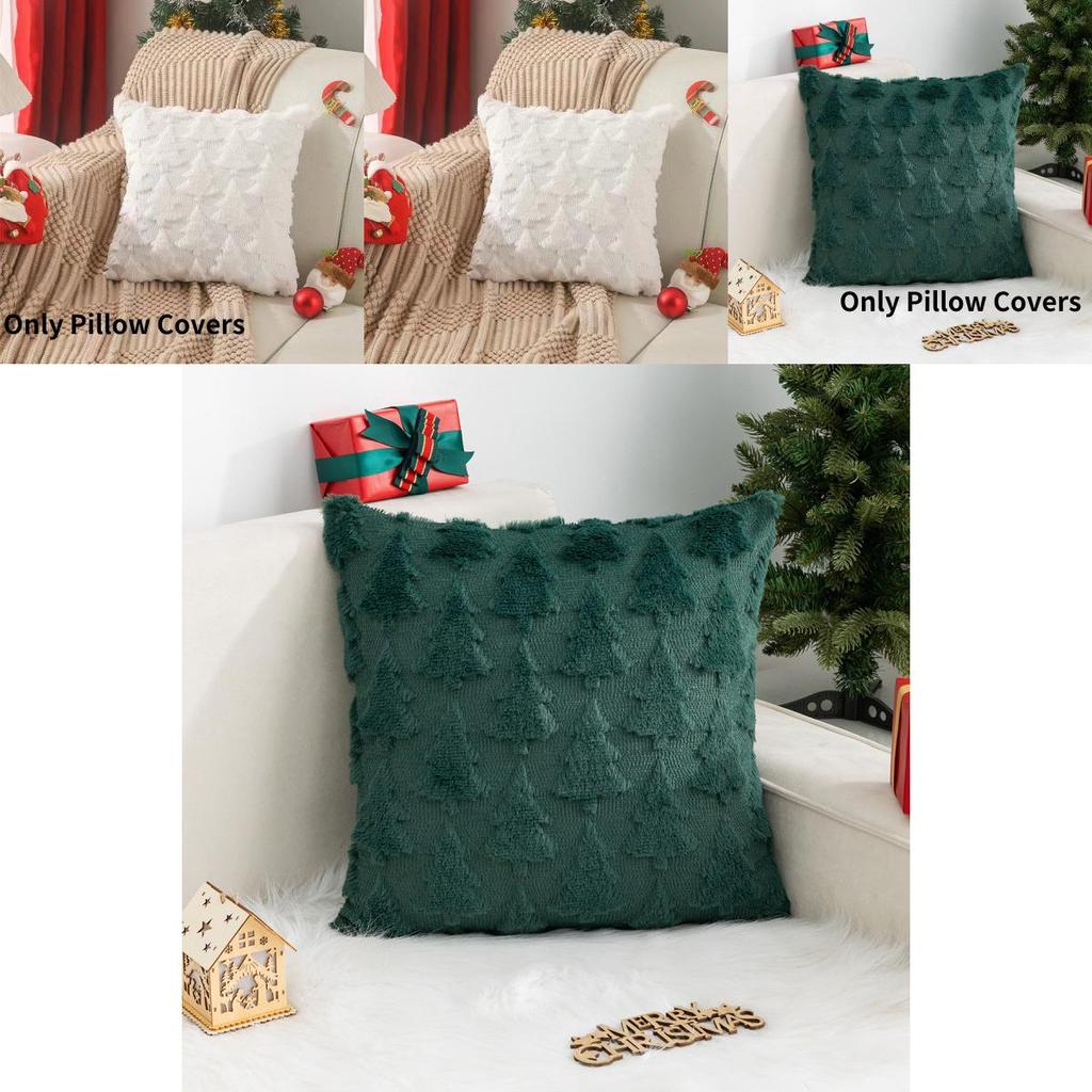 Cozy Christmas Holiday Pillow Cover Snowflake Christmas Tree Design For Home Dcor