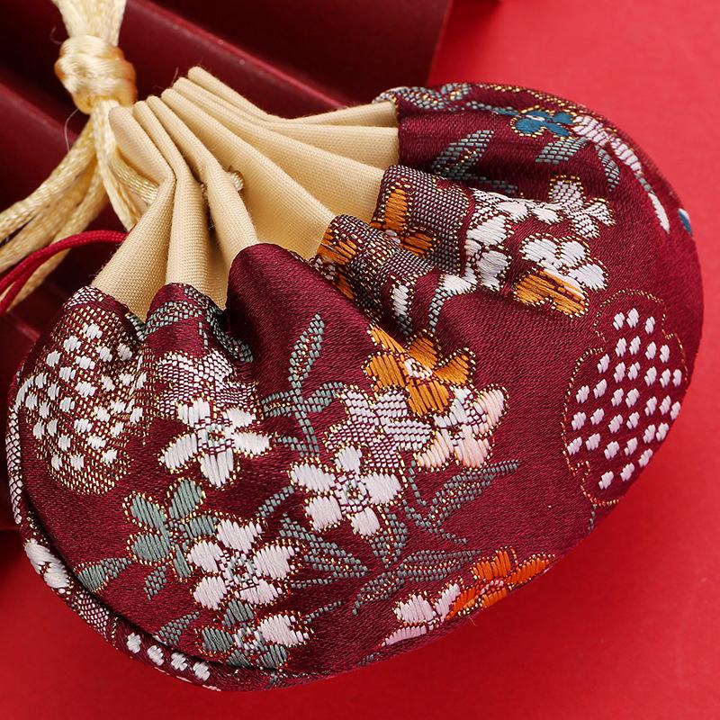 Chinese Style Purse Pouch Drawstring Women Tassel Storage Bag Multi-Color Embroidery Cloth Jewelry Pouch For Wedding Guests