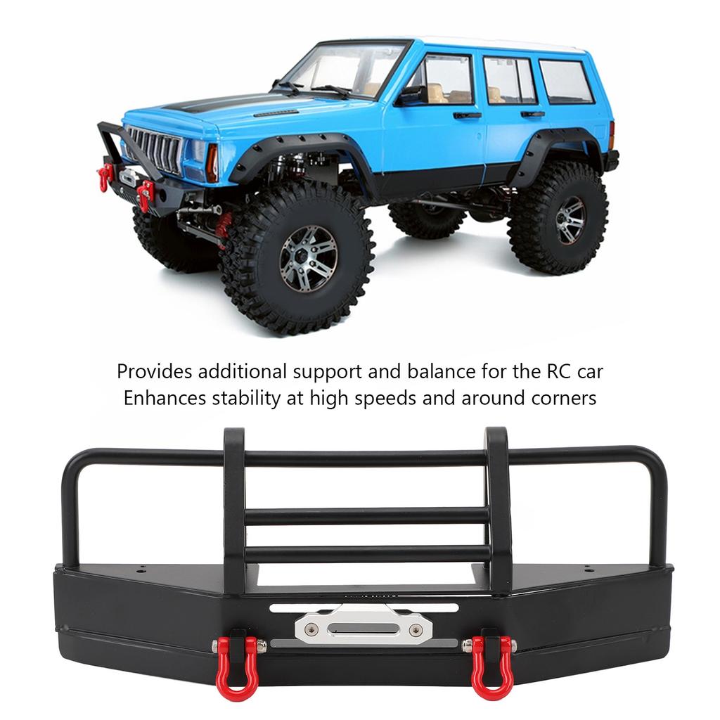 RC Car Bumper for Axial for SCX10 1/10 Impact Resistance Durability RC Car Front Bumper with Trailer Buckle