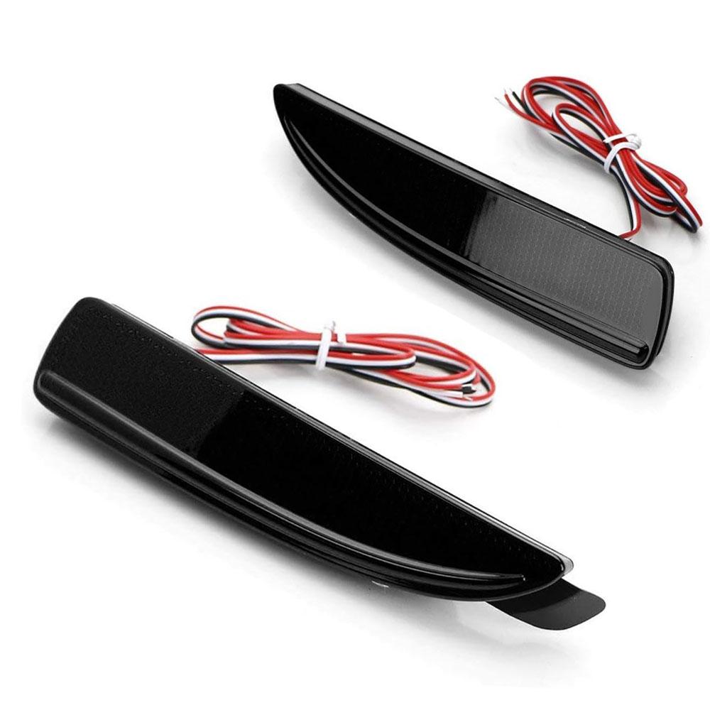 Smoked Black LED Rear Bumper Reflector Tail Brake Signal Light Lamps For Mazda 3