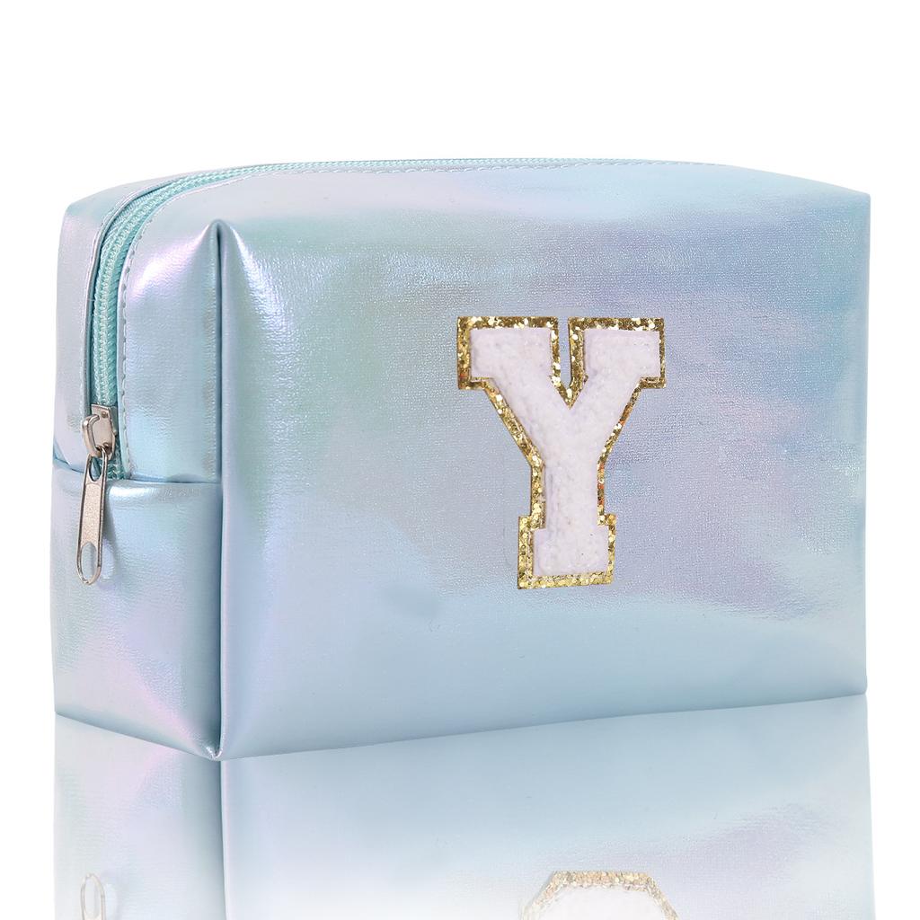 Octagon Bag Embroidery Alphabet Makeup Bag Large Capacity Toiletry Bag Travel Storage Bag Clutch Bag