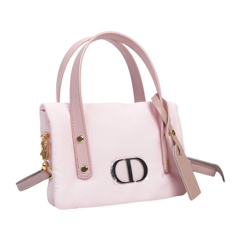 Dior [Customized Cosmetic Bag] Light Pink Prologue Simple Niche Fashion Versatile Trendy High-end Cute Storage Portable Polyester Fiber