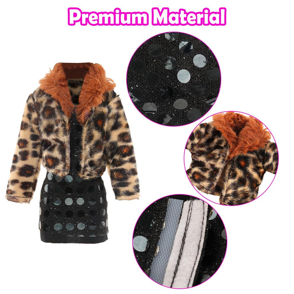 Barwawa 30cm Doll Clothes, Doll Dresses, 17-Piece Set 2 Outfit Sets + 3 Dress Sets + 10 Pairs of Shoes + 2 Glasses, Suitable for 16 Scale Dolls