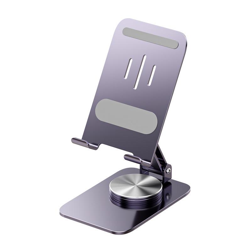Rotatable Metal Phone & iPad Holder for Desktop - Portable, Folding, and Perfect for Live Videos