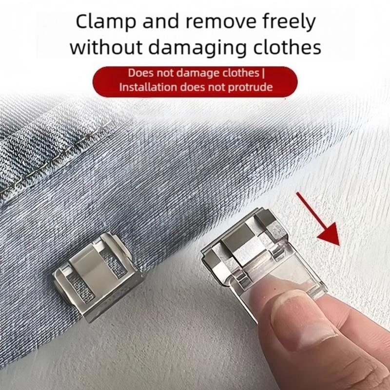 10Pieces Invisible Anti Dragging Clips Easy Adjustable Hem Tool Plastic Alloy Texture Suitable for All Sizes Pants