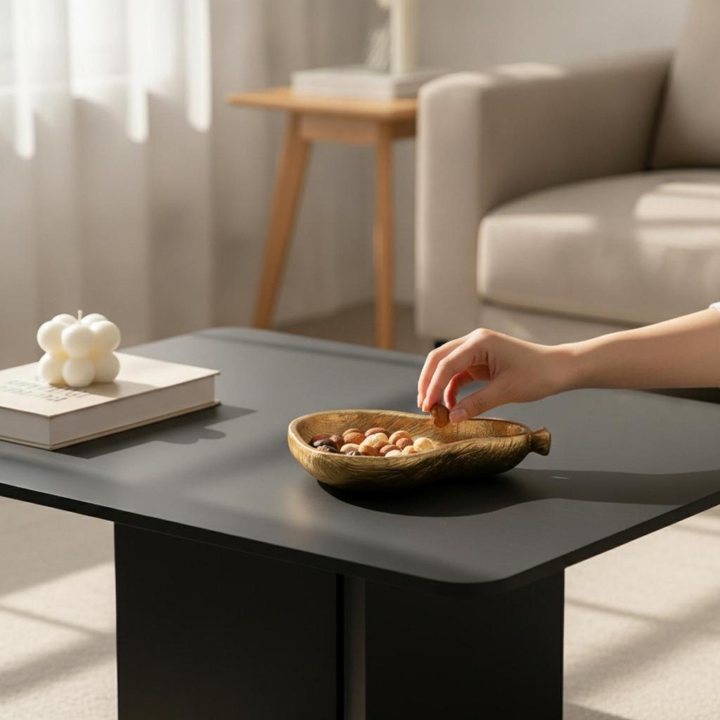 Banana Tray Gilded Shaped Textured for Coffee Table, Entryway, Living Room