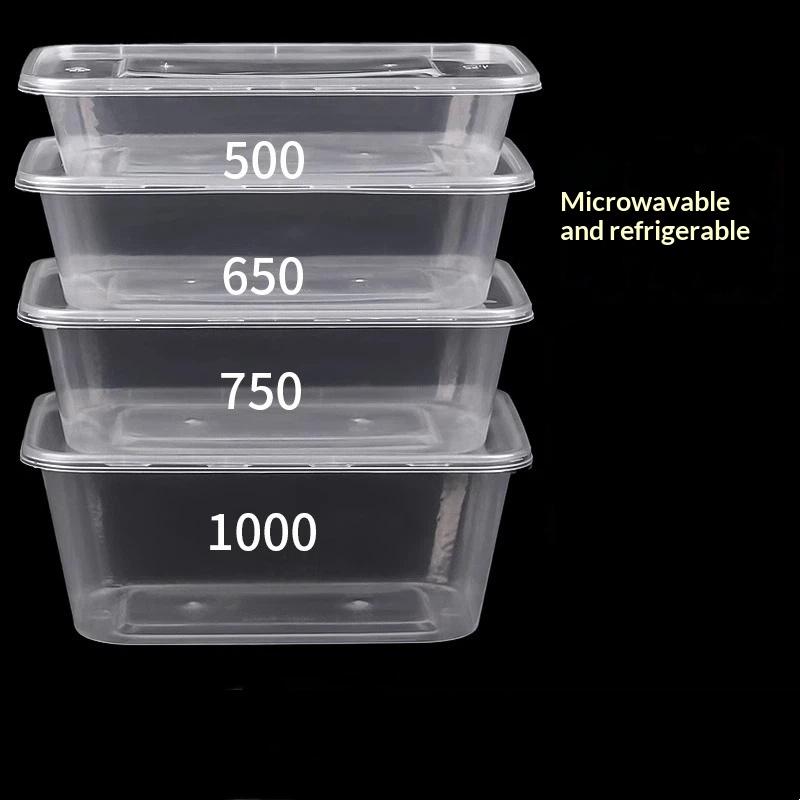 Clear Disposable Food Carry Out Boxes 10Pcs BPA Free Containers for Salad Fruit Cake Lunch Meal Delivery