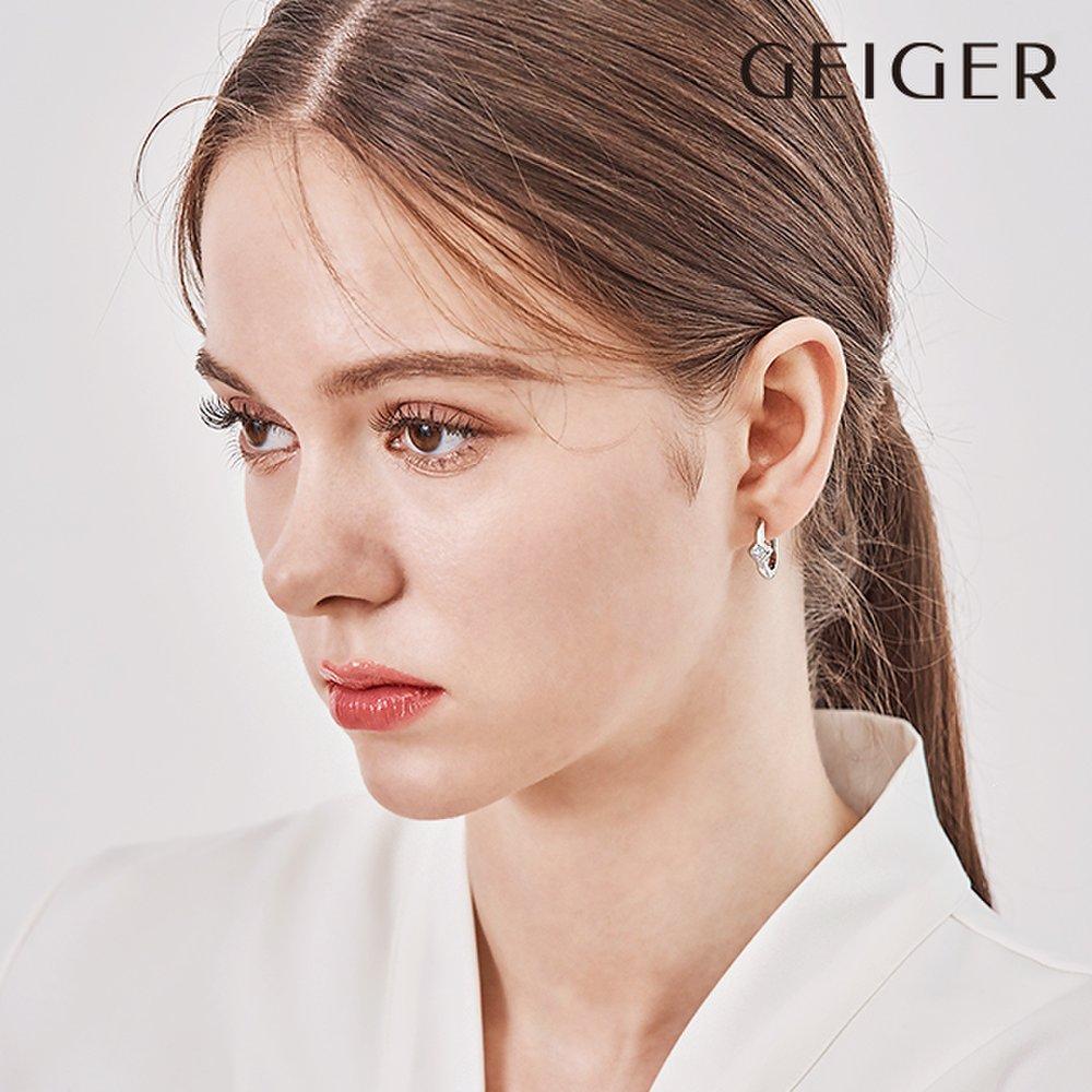 Silver Square Point Waterdrop Hoop Earrings by Gisvee151