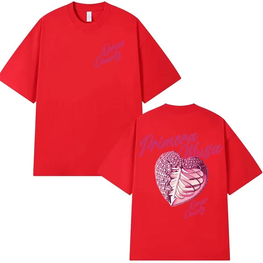 Rapper Omar Courtz Primera Musa 2026 Heart Graphic Tshirt Mens Clothing Hip Hop T Shirt Summer Top Tshirts Streetwear