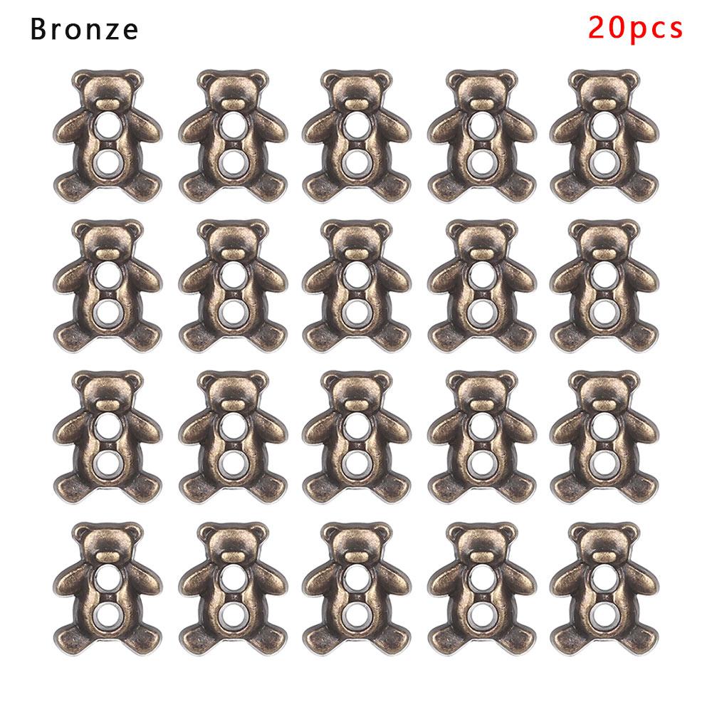 20/40Pcs Mini 6mm Metal Buckle Bear Pattern Decor Buckles for 1/6 Kid Doll Toy Button Buckle DIY Doll Clothes Sewing Accessories