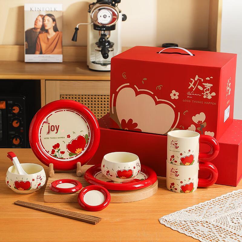 Joyful Flowers Ceramic 12-Piece Dinnerware Set