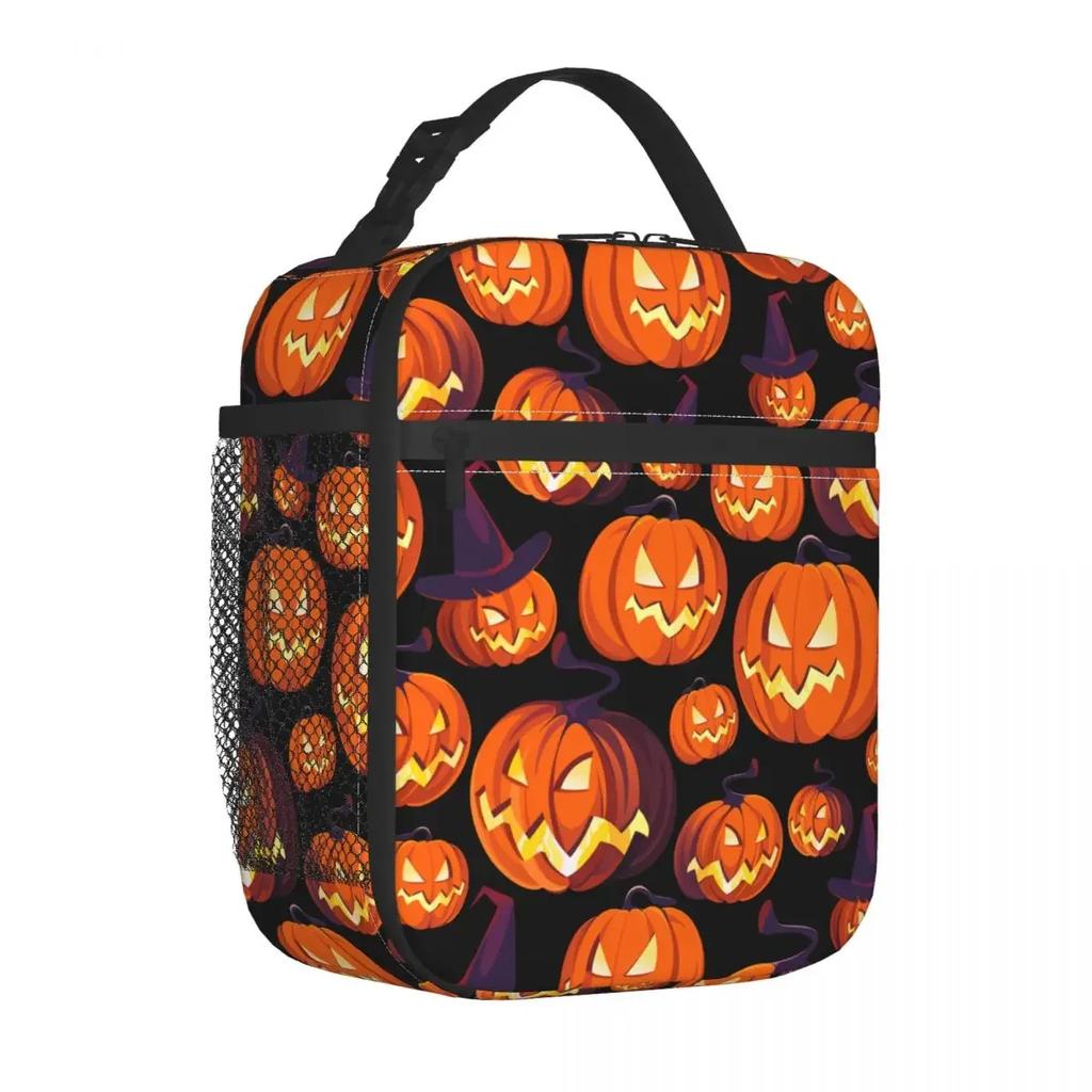 Halloween Pumpkins Insulated Lunch Bags Thermal Bag Reusable Leakproof Tote Lunch Box Food Bag School Travel