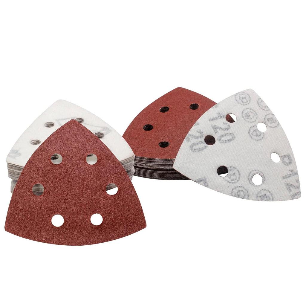 פד נייר זכוכית משולש דביק עצמי עם פלוק, אדום, 6 חורים, 90x90x90 מ"מ