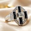 Luxury 2026 New Creative Square Women's Ring, European and American Exaggerated Rivet Decoration Hollow Women's Ring Trend