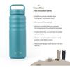 GRANDTIES Vacuum Insulated Stainless Steel Wide Mouth Water Bottle (Atlantis Blue), 709ml, with Two Lids, Direct Drinking, Keeps Hot or Cold Water Hot