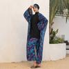 Modest Plus Size Muslim Swimwear Set Women Long Sleeve Rash Guard Wide-Leg Pants Hijab Cover-Up