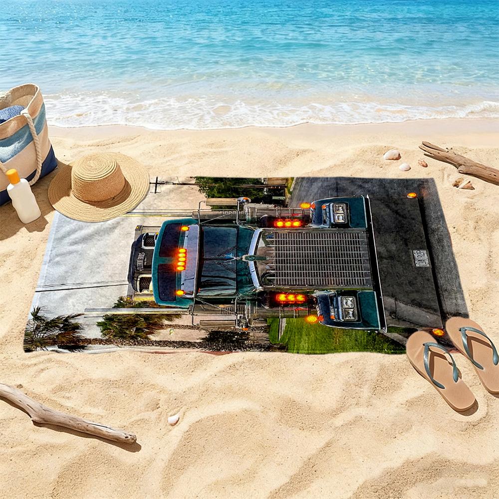 Kw Heavy Trucks Beach Towel Quickdry Soft Microfiber Comfortable Lightweight Portable For Swimmingbeachcamping Travel Beach Accessoriesgym