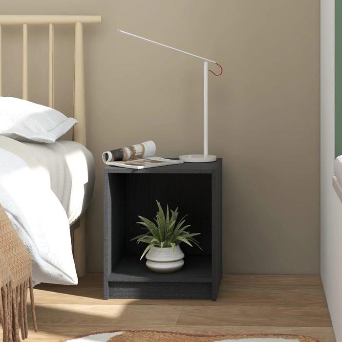 Maison Exclusive - Tables de chevet 2 pcs Gris 35,5x33,5x41,5cm Bois de pin massif