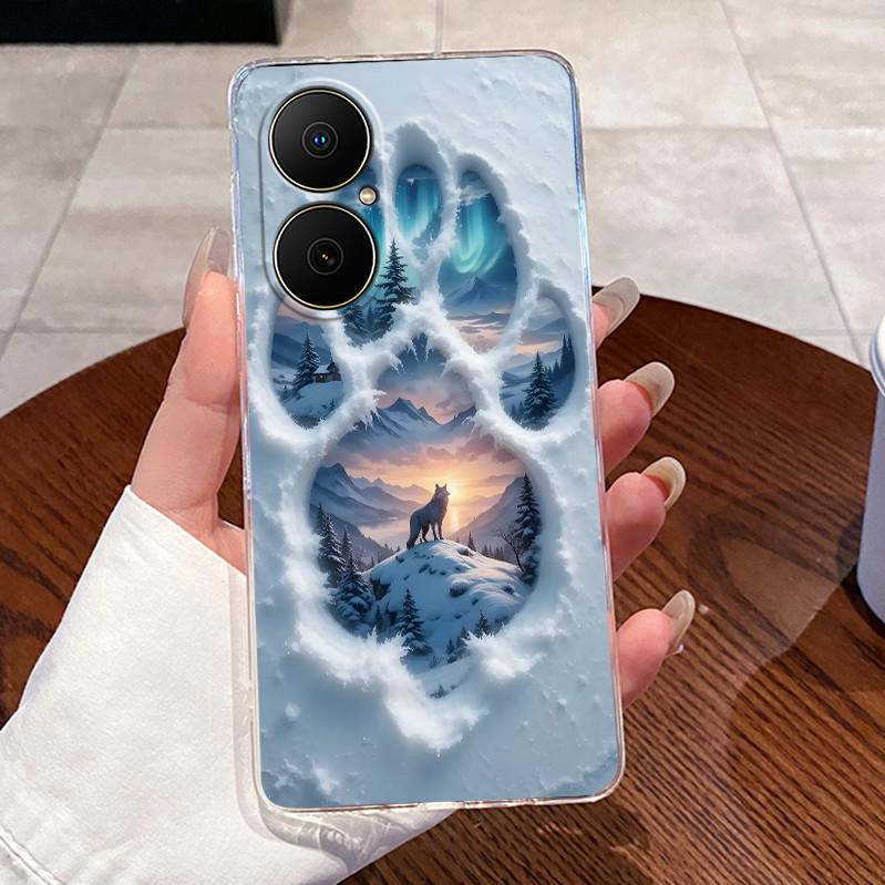 For Huawei Nova Y73 Fashion Beach Seaside Case For Huawei Nova Y73 Clear TPU Soft Cover Anti-scratch Couple Protective Shell