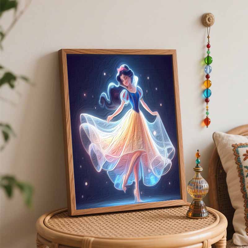 Disney Snow White Oil Painting Kit Home Bedroom Wall Decor Handmade Gift Sparkling Princess Art Craft DIY Painting Project Modern Decor