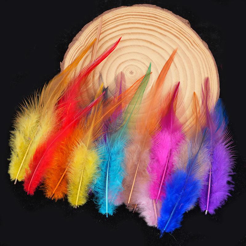 50Pcs Real Chicken Rooster Feathers 7-15cm For DIY Wedding Gown Decorations Handmade Home Crafts Projects