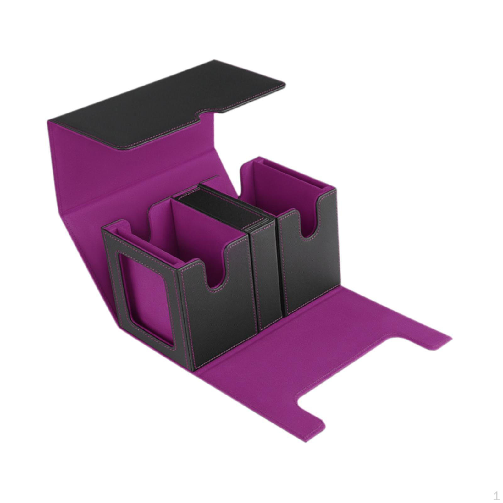 

Коробка з колодою карток Зберігання для ігор Футбольні картки Органайзер Контейнер для збору іграшок Практичний Black Purple