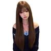 Gu Zao Baby Warm Chestnut Brown Long Straight Bangs Wig - Realistic & Fluffy