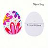 50pcs/bag Painted Easter Eggs Multicolor Wooden Buttons Crafts Scrapbooking Decorative Buttons Sewing