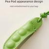 Cowhide pea bag charm keychain car accessories handmade pea pods leather bag pendant High-end bag accessories