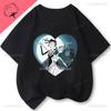 Hot Corpse Bride Rye Camiseta Emily Roses And Altar Tshirt Casual Cotton Crewneck Vintage Printed Shirt Camisa Y2k Clothes