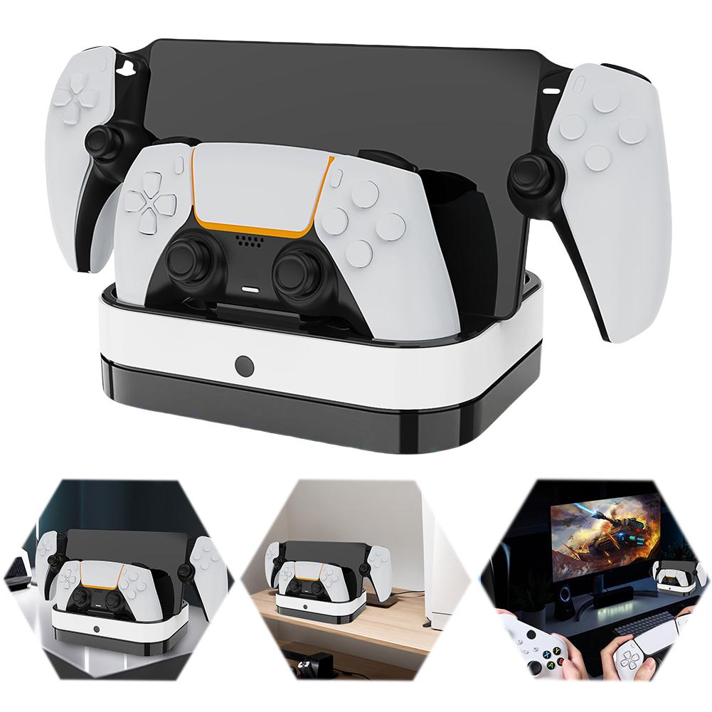For PS5 Dual Charging Station LED Indicator RGB Light Fast Charging Dock Station Charging Stand for PS5 Controller PS Portal
