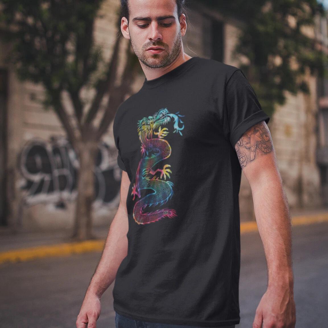 E2K Rainbow dragon Unisex T-Shirt ombre dragons legend strong 2XL