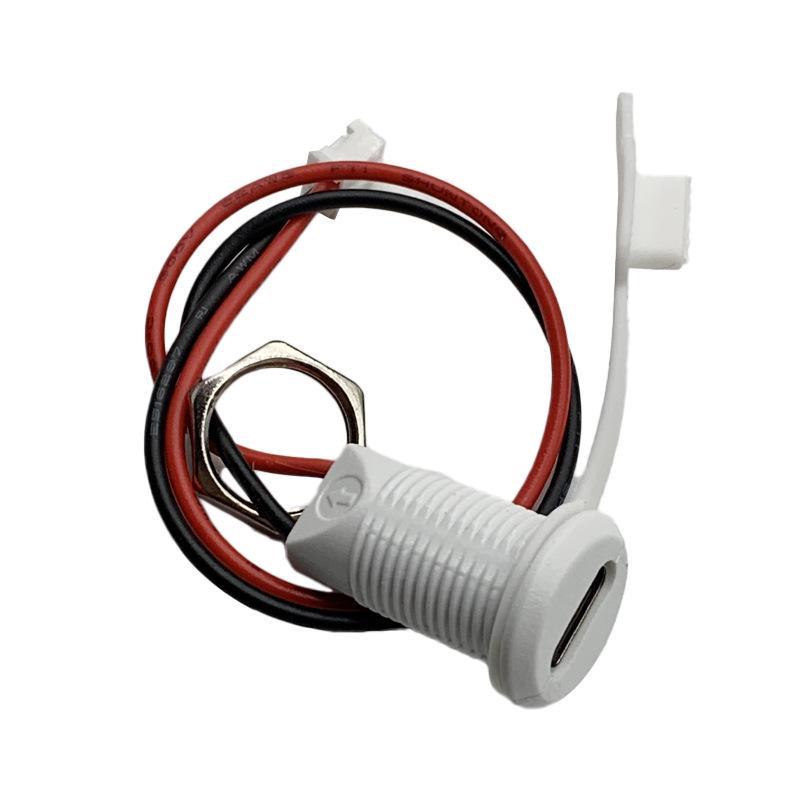 Waterproof USB-C Female Socket with 3-5A Fast Charging Cable