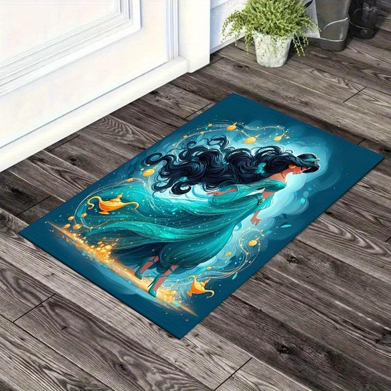 

1pc Princess Jasmine Pattern Area Rug Soft Flannel for Living Room, Office, Bedroom, Outdoor and Camping, Sofa Coffee Table 60cm by 90cm