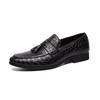 Braided Pattern Genuine Leather Shoes Men Slip-on Casual Loafers Men's Business Shoes Man Formal Dress Shoes for Men
