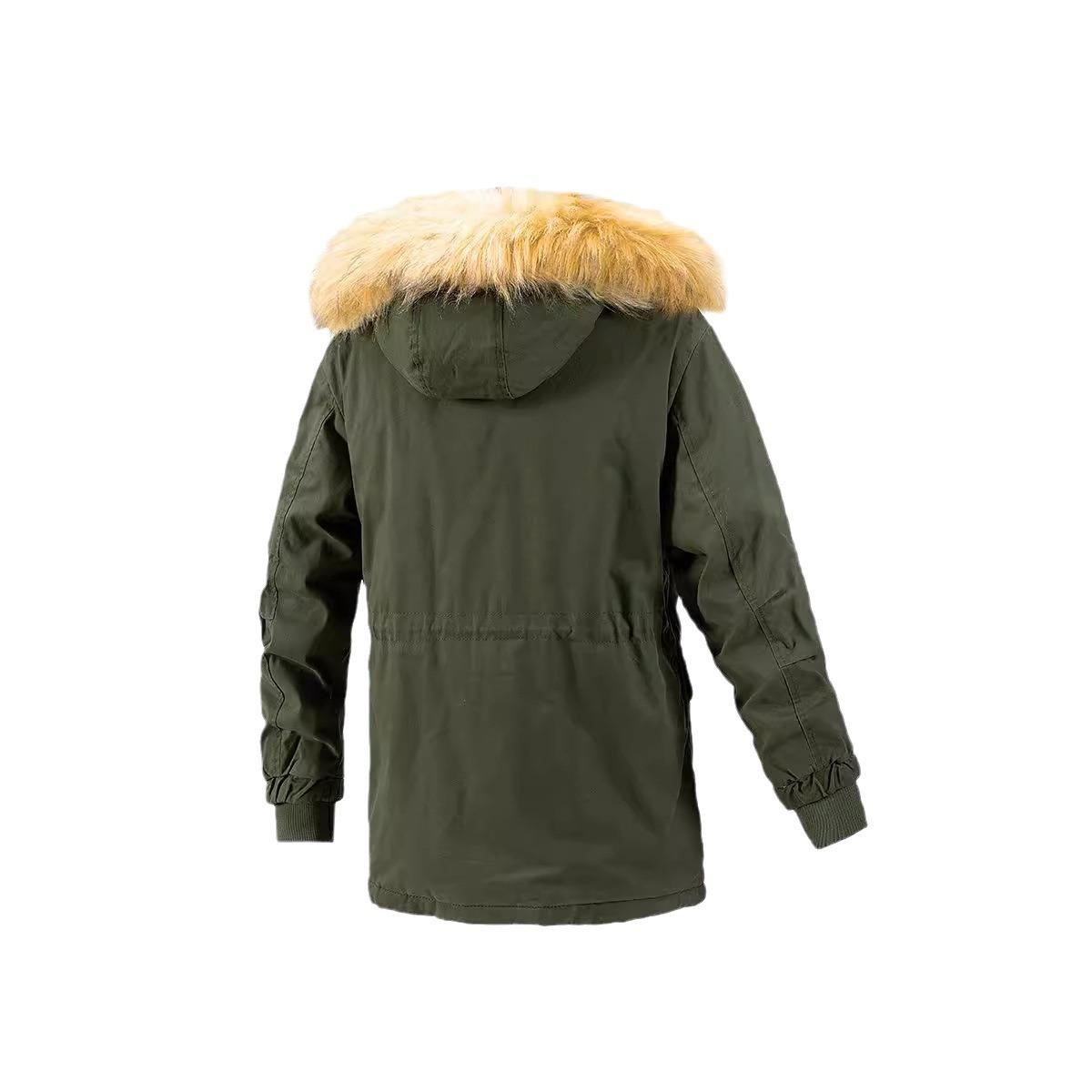 Мужское хлопковое пальто с меховым воротником — фото 6