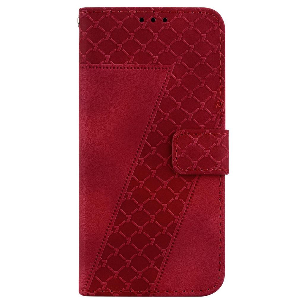 For Honor 400 Pro 5G (Global) Stand Case 7-Shaped Pattern Imprint Leather Phone Cover with Strap